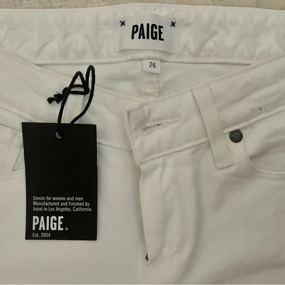 PAIGE Jeans Skyline Crop - Mid Rise Crop Skinny Size 26 White - Picture 4 of 5